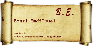 Boszi Emánuel névjegykártya